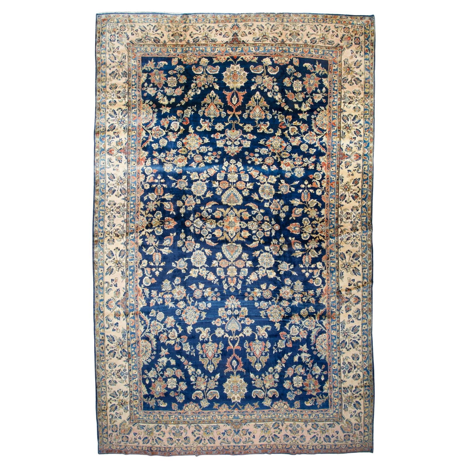 Zabihi Collection 11'6 x 17'8 Navy Persian Sarouk Wool Rug (1 of 18)