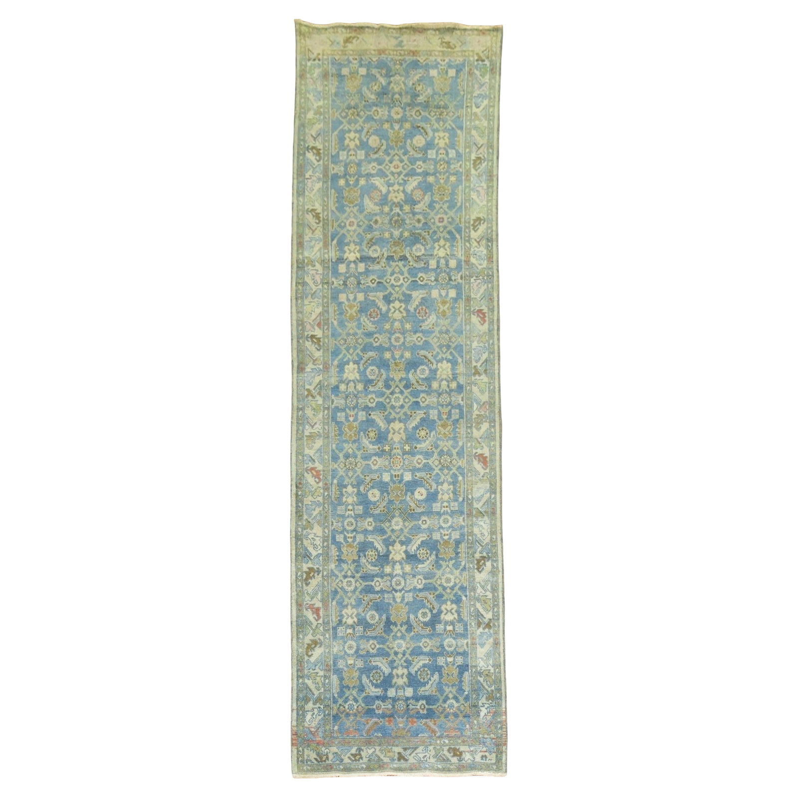 Antique Persian Malayer Runner 3'5 x 12' Blue Wool Hand-Knotted (1 of 8)