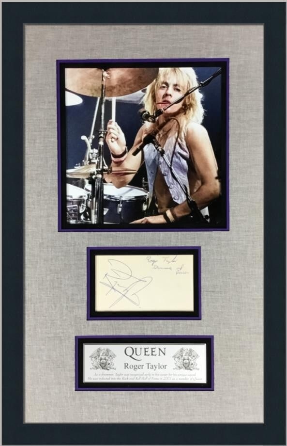 Roger Taylor Signed Cut Card Photo Custom Frame Beckett COA (1 of 7)