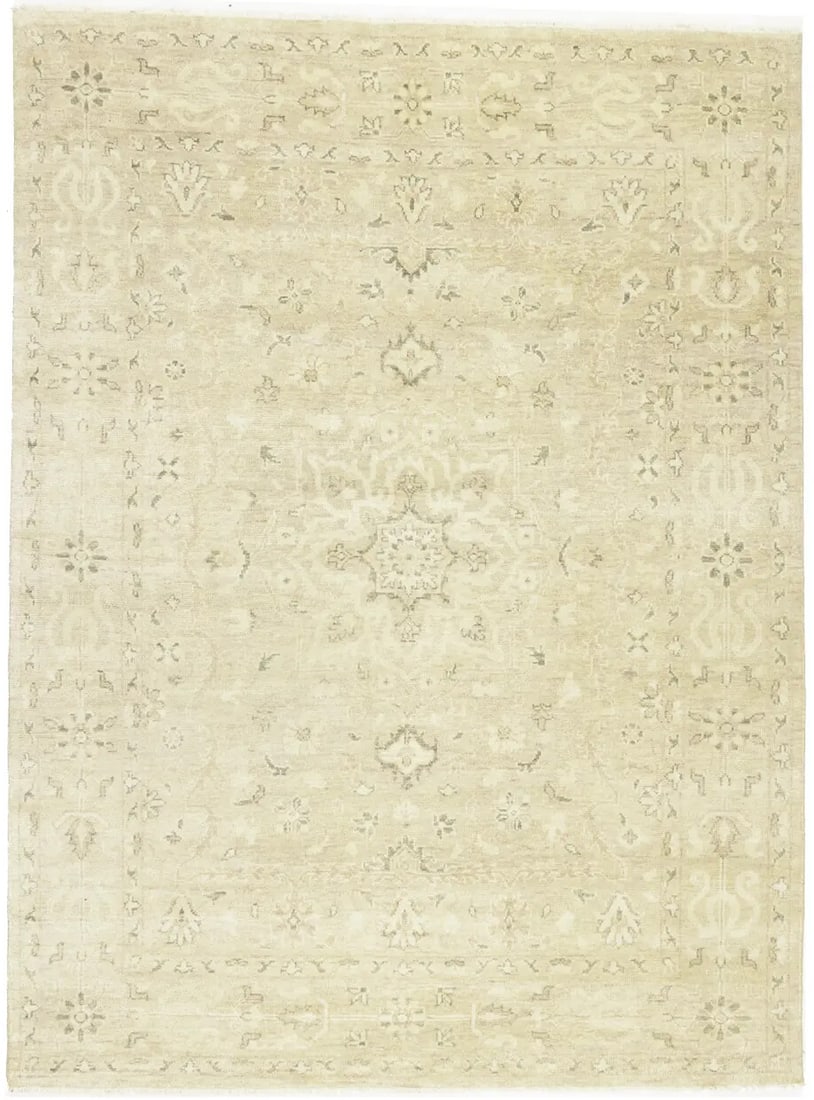 Hand-Knotted Transitional Floral Wool Area Rug 7'6 x 10'0 (1 of 18)