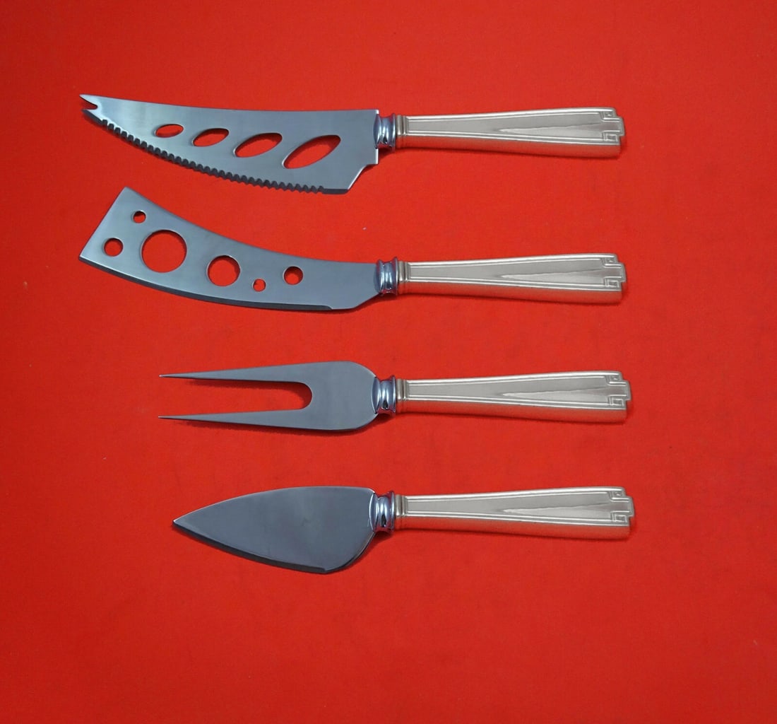 Gorham Etruscan Sterling Silver 4-Piece Charcuterie Hostess Set: Gorham Etruscan Sterling Silver 4-Piece Charcuterie Hostess Set Elevate your entertaining experience with this exquisite 4-piece Etruscan Charcuterie Set by Gorham. Crafted from sterling silver with h