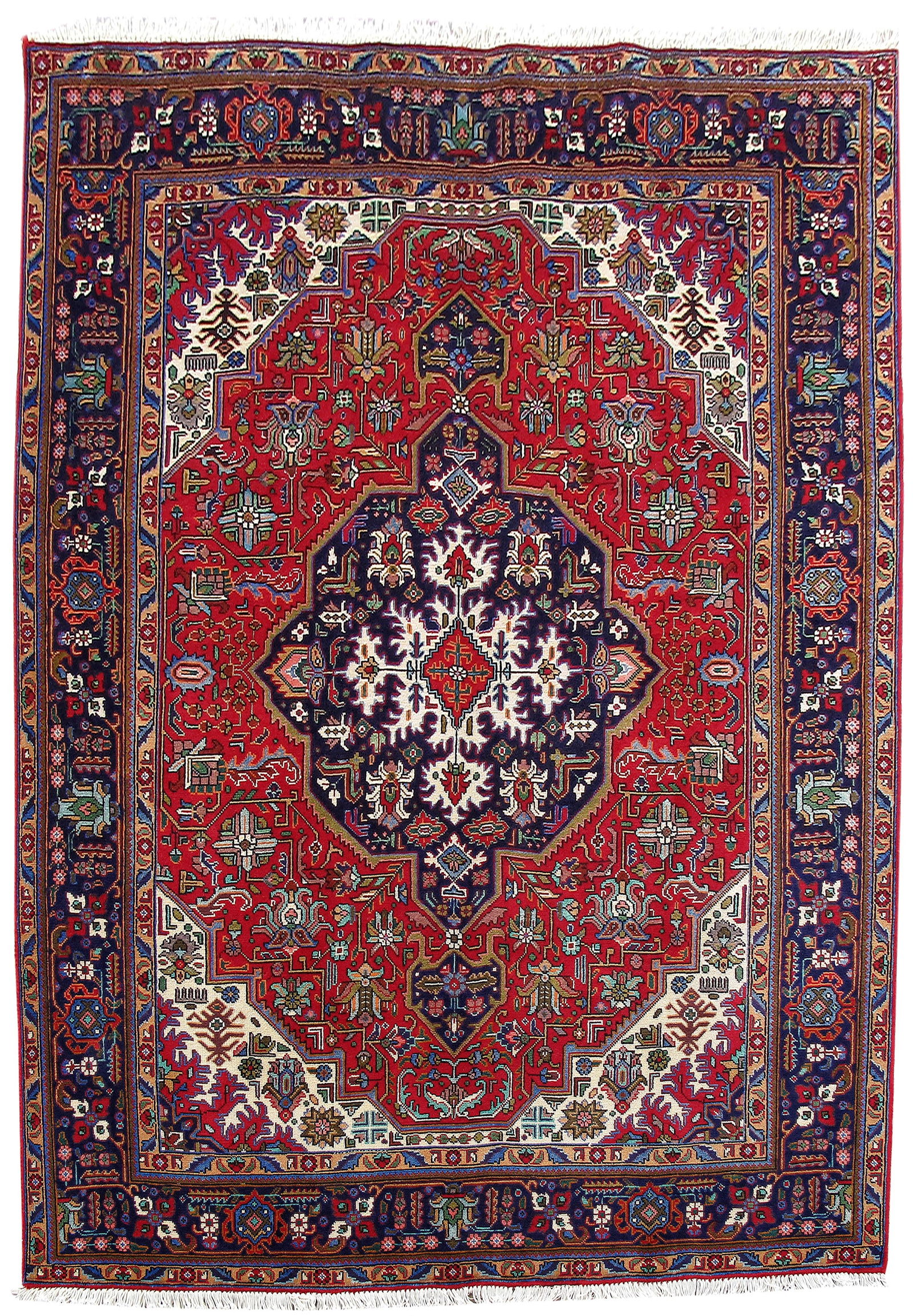 6.7 x 9.6 Handmade Persian Tabriz Wool Rug (1 of 3)