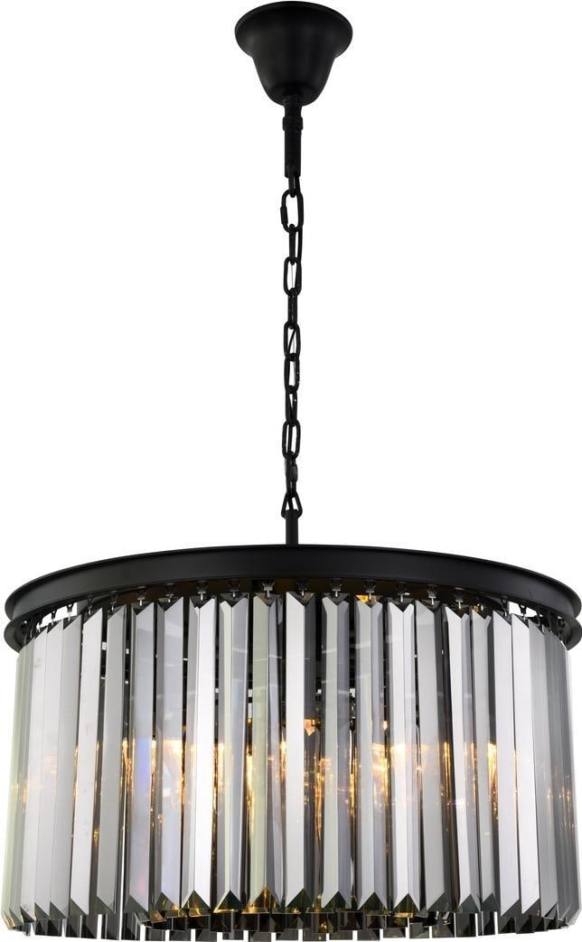 Elegant Lighting Sydney Pendant Light Royal-Cut Crystal Matte Black (1 of 1)