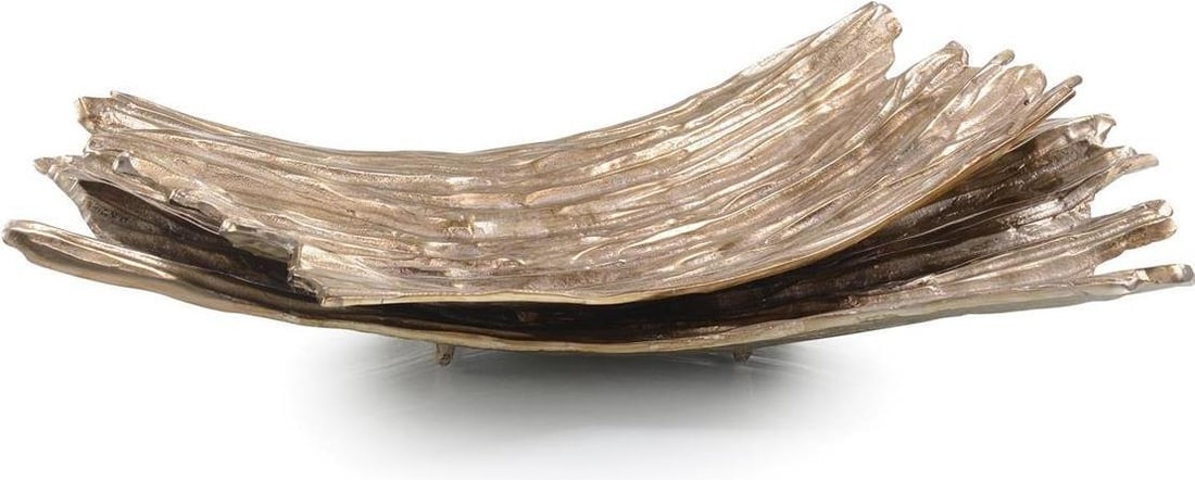 John-Richard Gold Rippled Chargers Organic Modern Style Set (1 of 2)