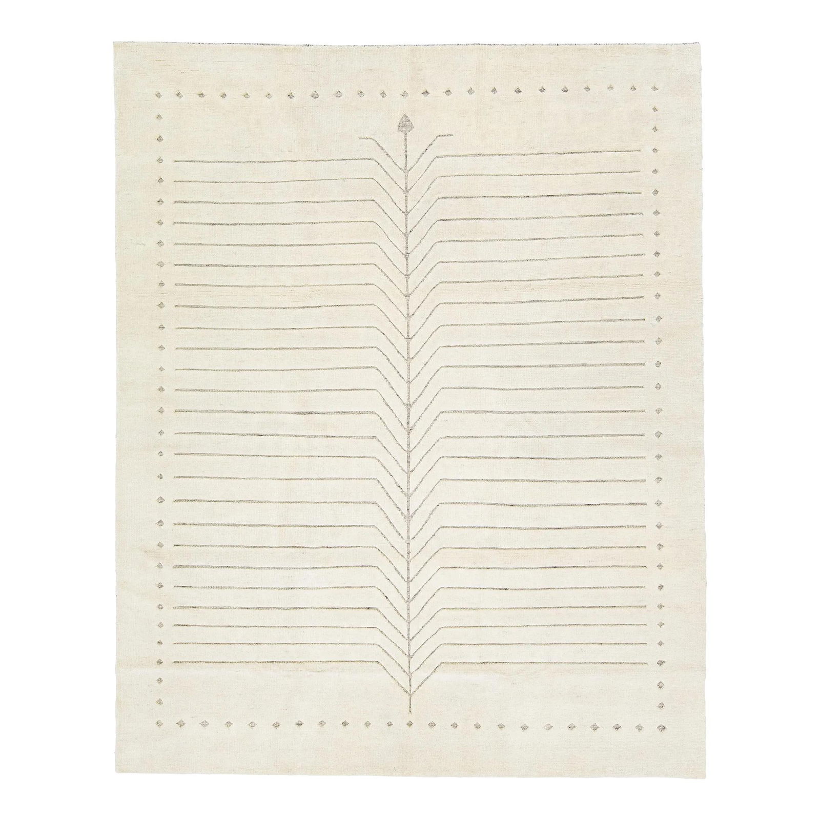 Handmade Modern Moroccan Wool Rug 8' x 10' Ivory Minimalist Design: Handmade Modern Moroccan Wool Rug 8' x 10' Ivory Minimalist Design This beautifully handmade modern Moroccan rug showcases a striking minimalist geometric design in elegant ivory tones. Made from high