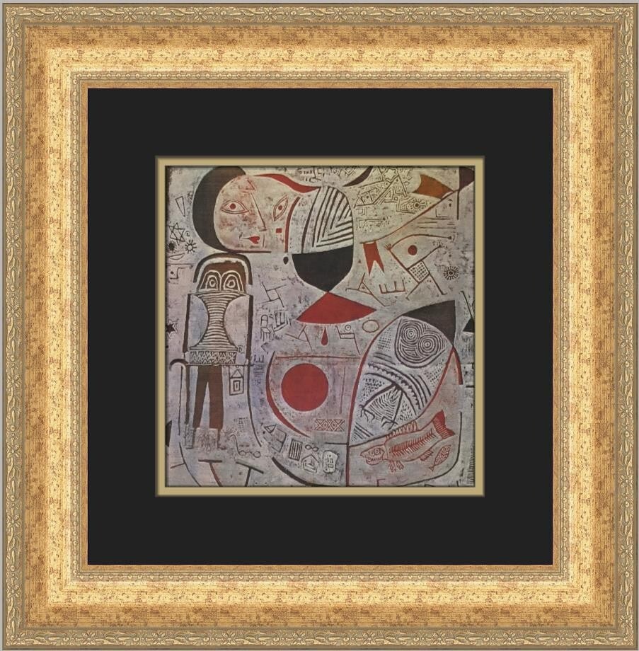 Paul Klee Picture Album Custom Framed Art Print 1988: Paul Klee Picture Album Custom Framed Art Print 1988 This stunning custom framed print titled 'Picture Album' by renowned artist Paul Klee showcases a captivating blend of Cubism, Expressionism, and S