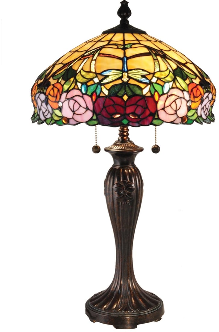 Dale Tiffany Zenia Rose 27 Inch Table Lamp Fieldstone Yellow: Dale Tiffany Zenia Rose 27 Inch Table Lamp Fieldstone Yellow Illuminate your space with the exquisite Handcrafted Zenia Rose Tiffany Table Lamp. This stunning piece features a unique Fieldstone Yellow