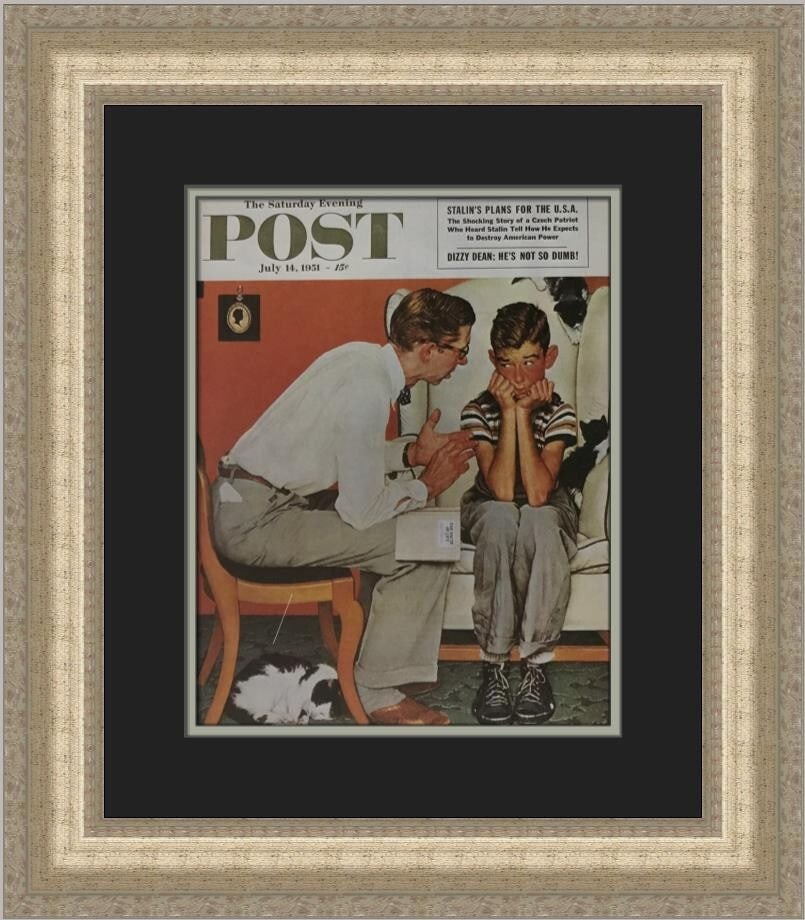 Norman Rockwell The Facts of Life Custom Framed Print 21x18: Norman Rockwell The Facts of Life Custom Framed Print 21x18 This striking custom framed print features Norman Rockwell's iconic artwork, "The Facts of Life." Measuring 21 inches in height and 18 inche