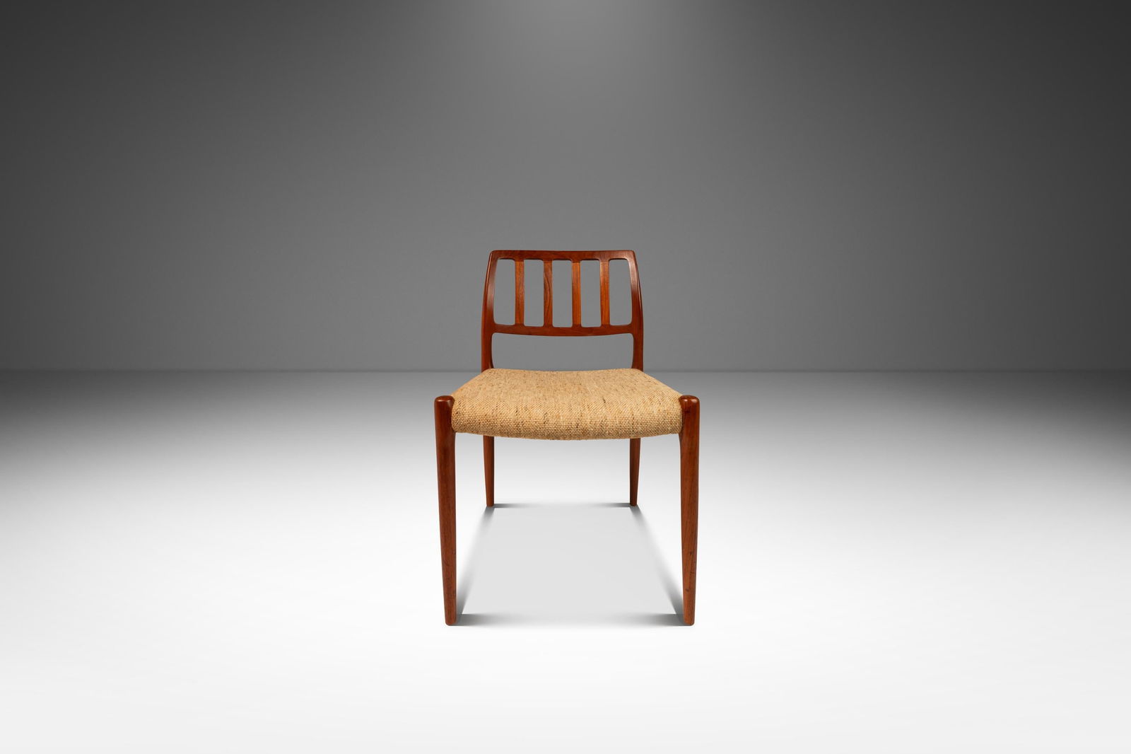 Set of 4 Niels Otto Moller Model 83 Teak Dining Chairs Denmark 1970s Original Fabric - 3