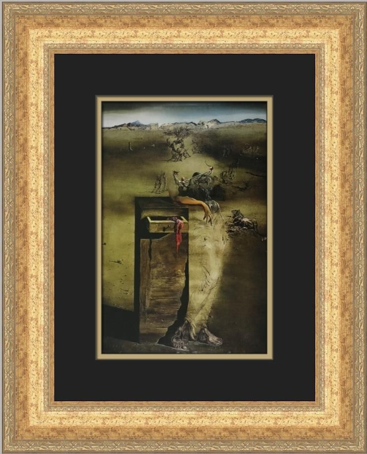 Salvador Dali Spain Custom Framed Surrealism Print 1983: Salvador Dali Spain Custom Framed Surrealism Print 1983 This stunning custom framed print by Salvador Dali captures the essence of surrealism with its intricate design and vibrant colors. Created in