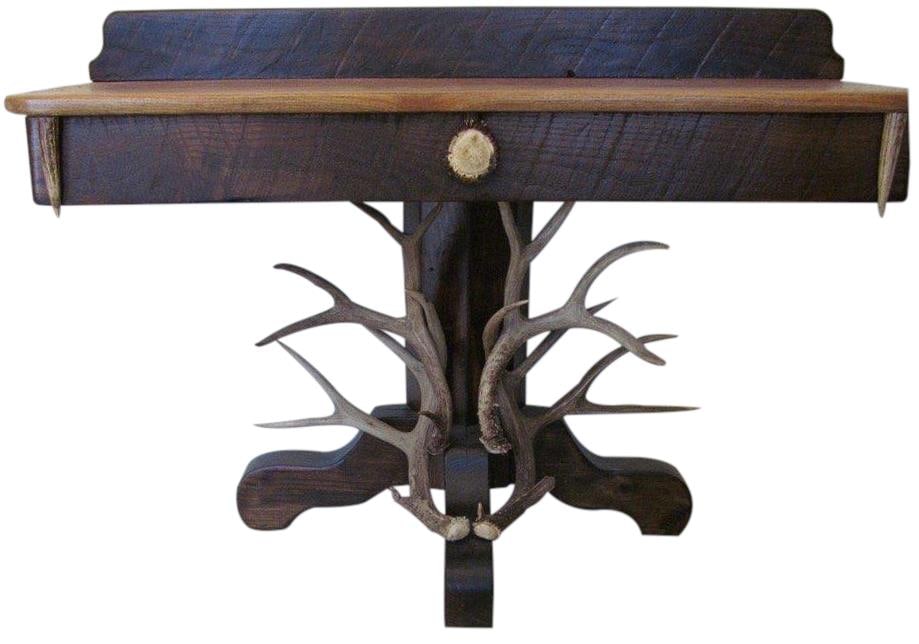 Lodge Style Genuine Antler Sofa Table Chestnut Finish (1 of 5)