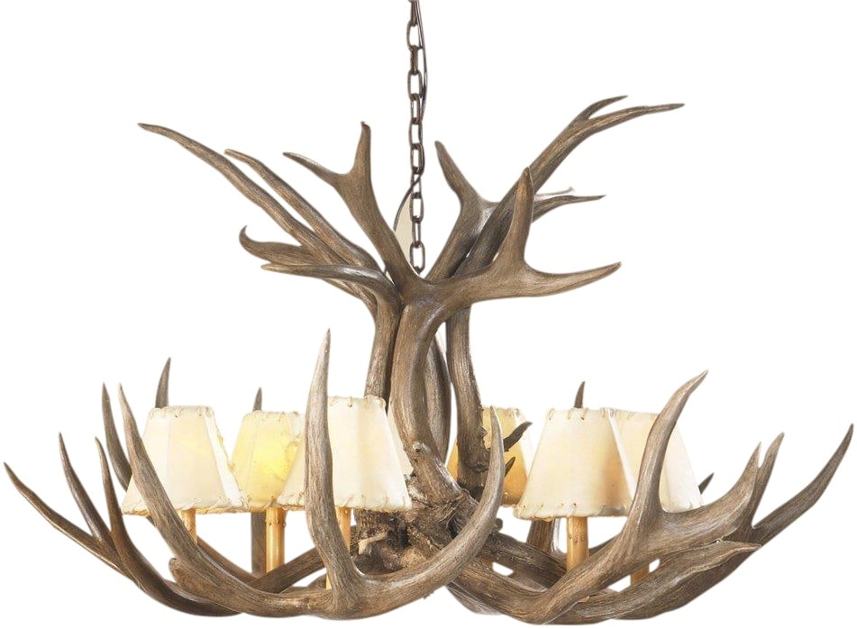 Customizable Lodge Style Antler Chandelier UL-Listed 20H 34W 34D (1 of 6)