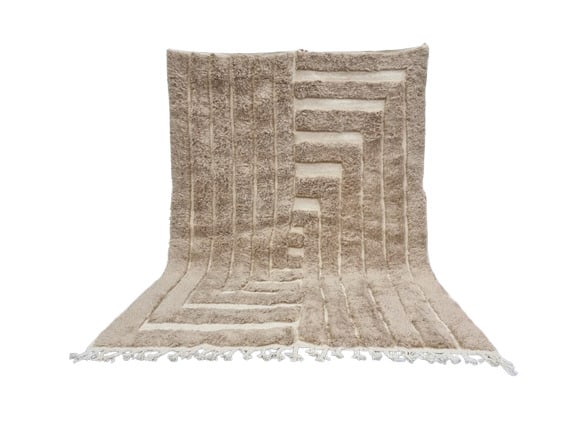 Luxury Handmade Berber Wool Rug with Geometric Diamonds 9.84 x 6.56 feet (1 of 13)