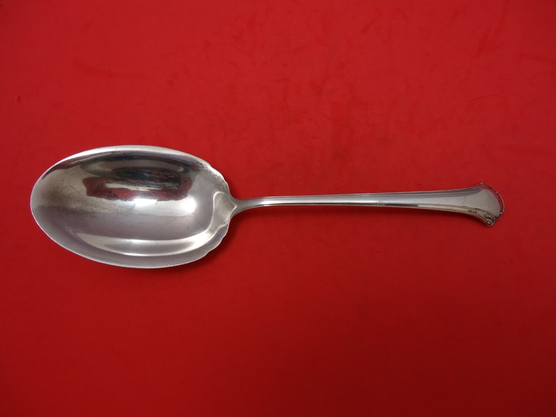 Towle Chippendale Sterling Silver Berry Spoon 8 1/8 Inch Serving (1 of 1)