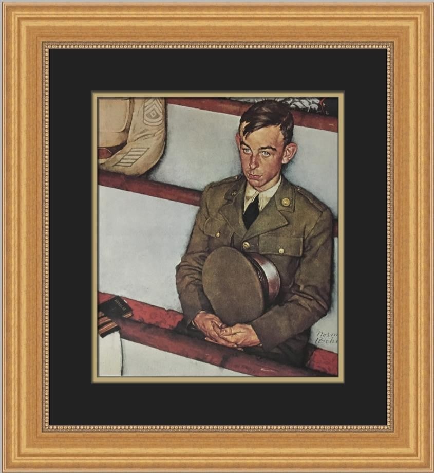 Norman Rockwell Willie Gillis In Church Custom Framed Art Print (1 of 2)