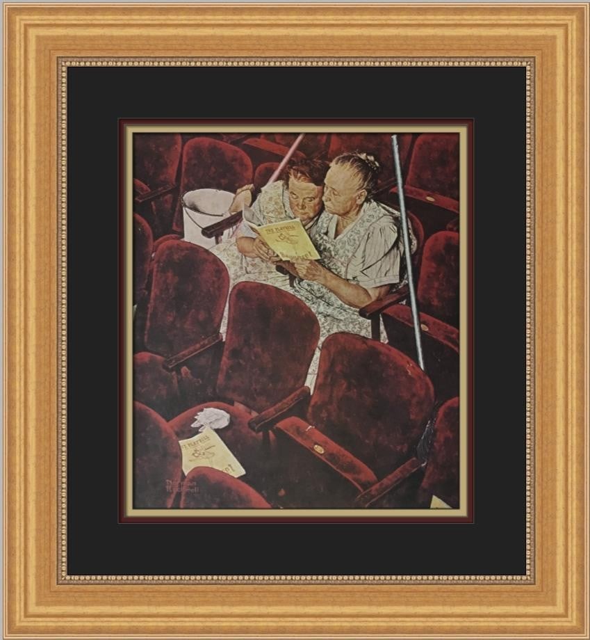 Norman Rockwell Playbill Custom Framed Art Print 1975 (1 of 2)