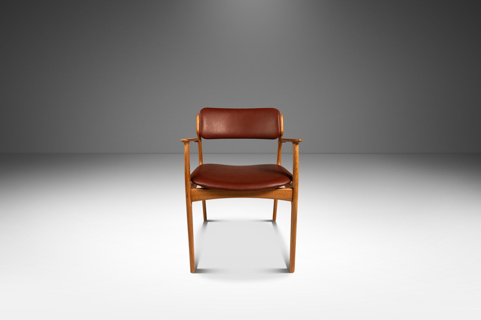 Twelve Model 49 Dining Chairs by Erik Buch in Teak & Oxblood Leather - 2