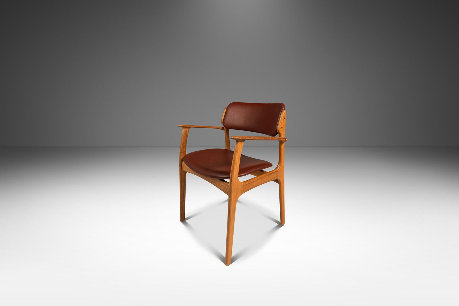 Twelve Model 49 Dining Chairs by Erik Buch in Teak & Oxblood Leather - 3