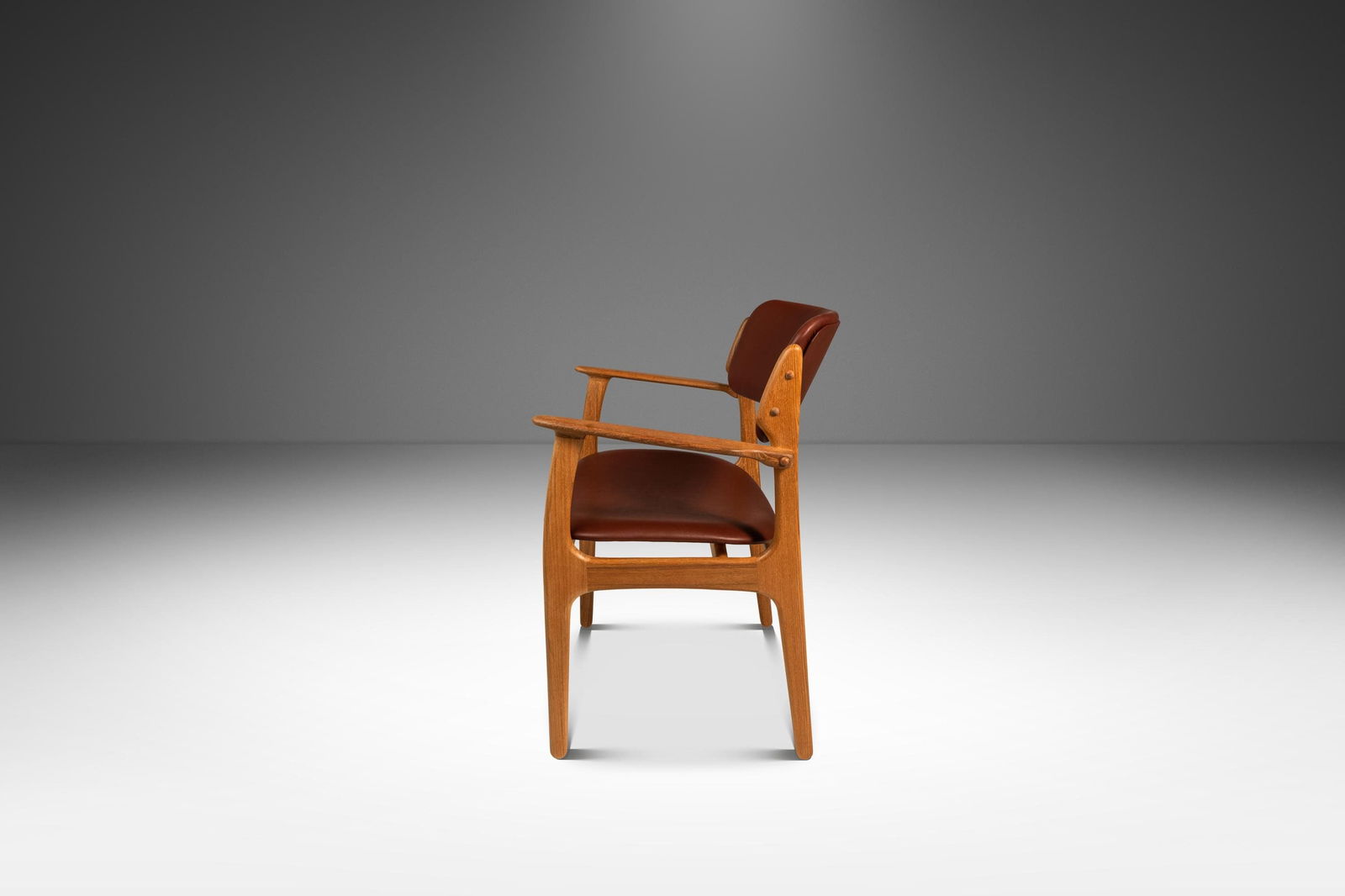 Twelve Model 49 Dining Chairs by Erik Buch in Teak & Oxblood Leather - 4