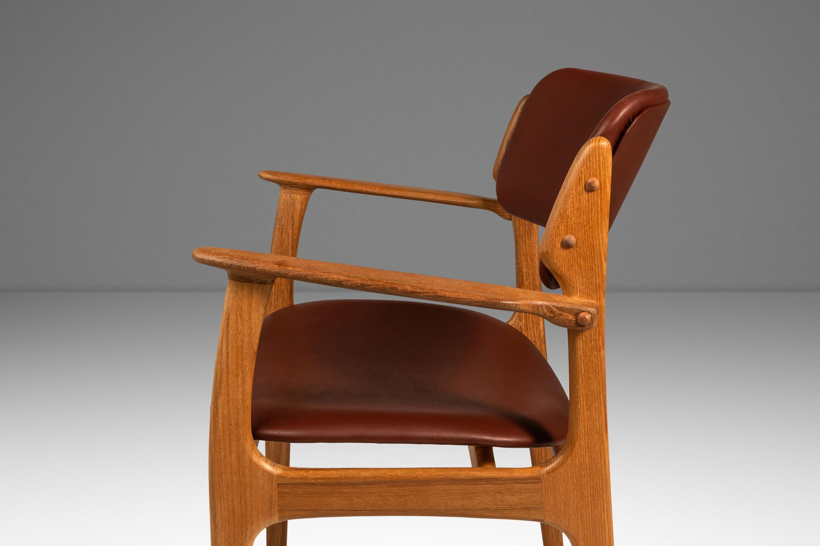 Twelve Model 49 Dining Chairs by Erik Buch in Teak & Oxblood Leather - 6