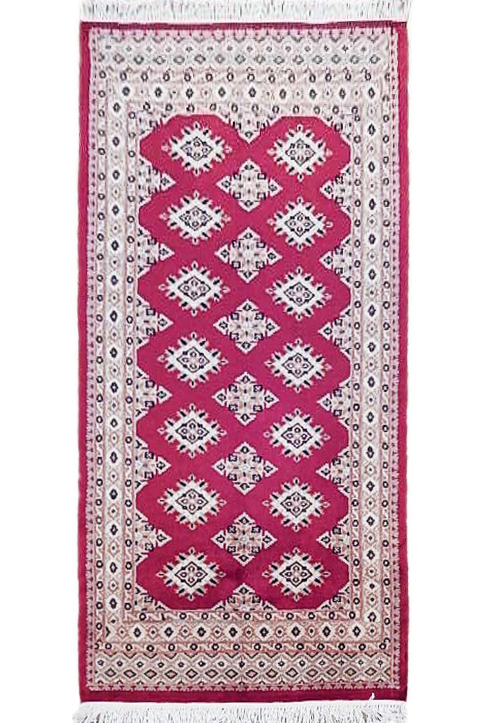 3'1" x 5'3" Red Jaldar Bokhara Area Rug Hand-Knotted Wool: 3'1" x 5'3" Red Jaldar Bokhara Area Rug Hand-Knotted Wool Free continental US Shipping Enhance your space with this exquisite 3' x 5' Red Jaldar Bokhara Area Rug, a beautiful blend of tradition and