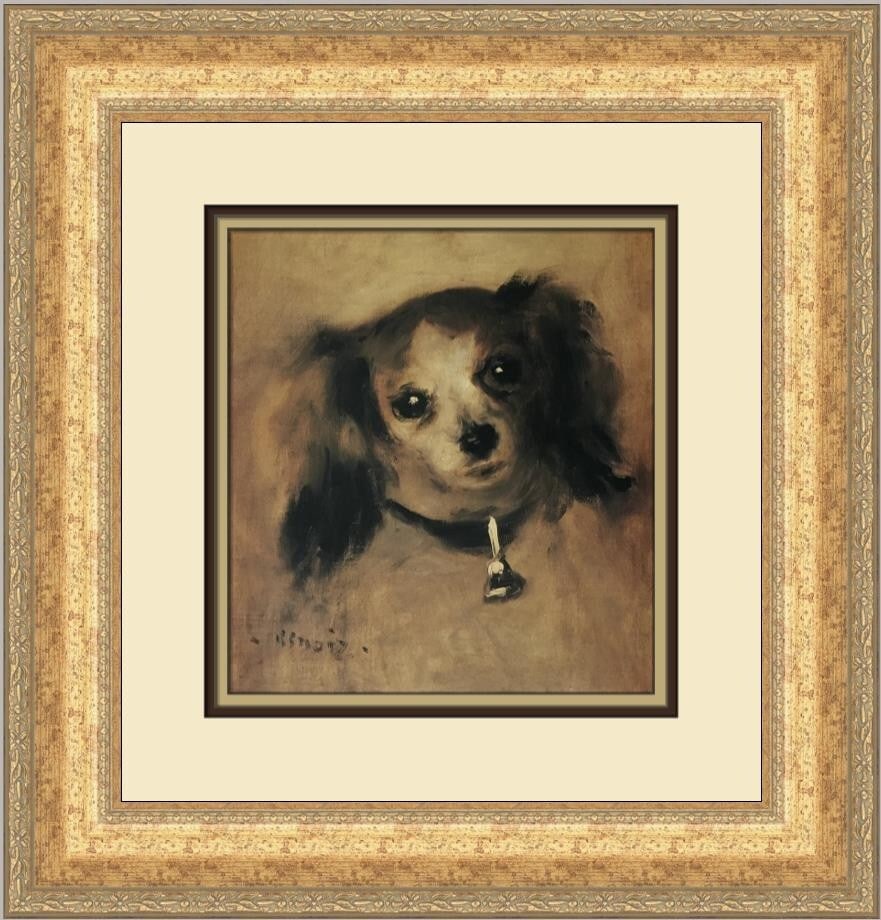 Renoir Head of a Dog Custom Framed Art Print 17x17 (1 of 2)