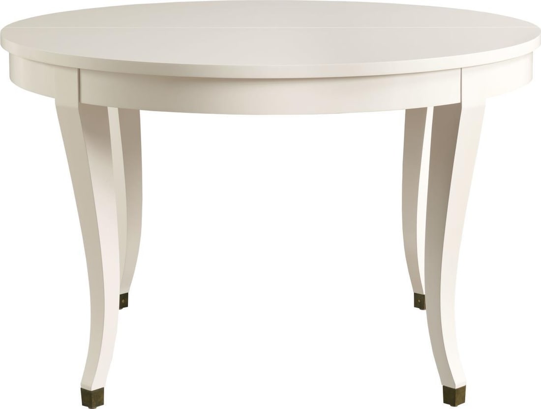Port Eliot Biedermeier White Lacquer Extension Table 30H 48W 48D: Port Eliot Biedermeier White Lacquer Extension Table 30H 48W 48D Elevate your dining experience with this stunning White Lacquer Biedermeier Extension Table. Designed in an elegant antique or vintage