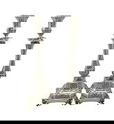 Elegant Handmade 925 Sterling Silver Leaf Chased Candlesticks 15 Inches: Elegant Handmade 925 Sterling Silver Leaf Chased Candlesticks 15 Inches Elevate your home decor with these exquisite handmade candlesticks crafted from fine 925 sterling silver. Featuring intricate le