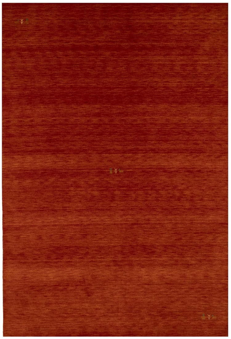 Contemporary Gabbeh Orange-Red Wool Rug 6'1 x 9'1 Modern Design (1 of 14)