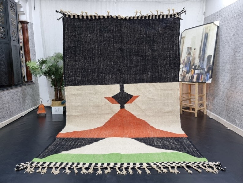 Authentic Handmade Moroccan Berber Wool Area Rug 9.84 x 6.56 Feet: Authentic Handmade Moroccan Berber Wool Area Rug 9.84 x 6.56 Feet Discover the charm of this stunning authentic handmade Moroccan Berber wool area rug. Skillfully handwoven in the Atlas Mountains by l