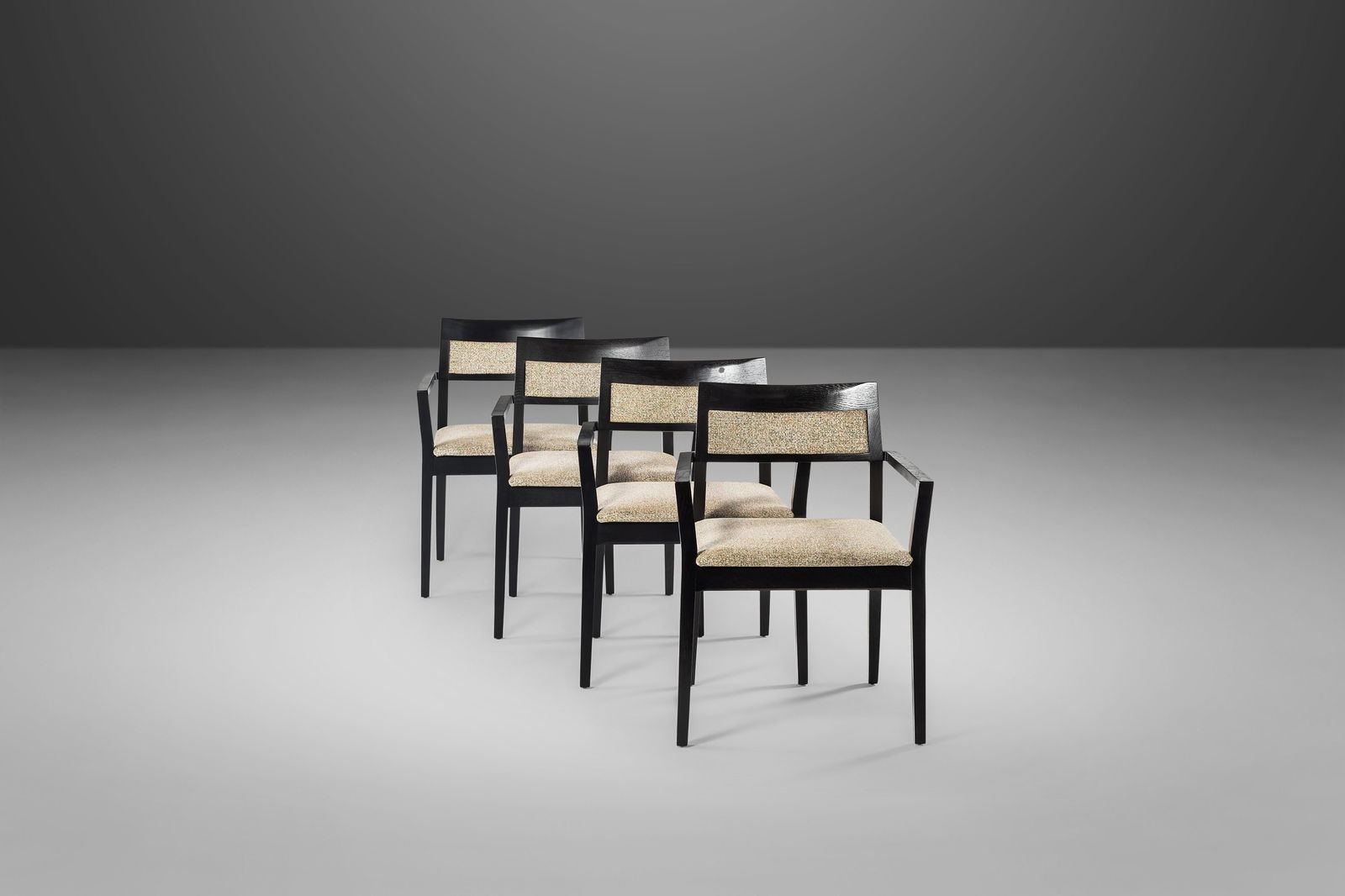 Set of 4 Krusin Armchairs Ebonized Oak by Marc Krusin for Knoll (1 of 10)