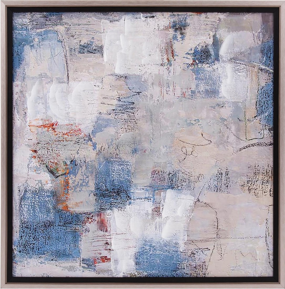 Howard Elliott Modern Abstract Splash Canvas Art 26x26 Square: Howard Elliott Modern Abstract Splash Canvas Art 26x26 Square Introducing a stunning piece of modern decor, this abstract splash canvas art is hand-finished, featuring a vibrant blue finish that adds