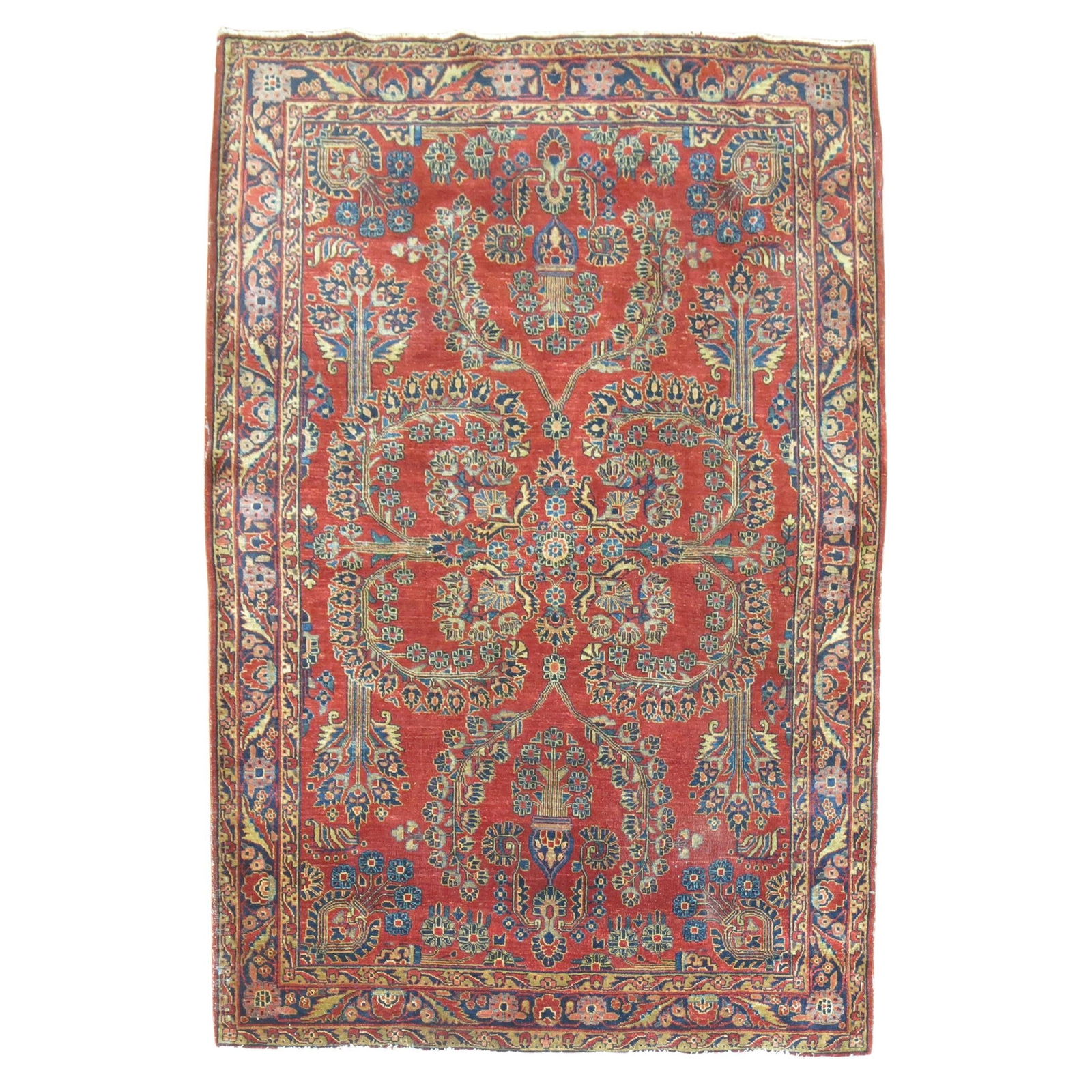 Rare Early 20th Century Mohajeran Persian Sarouk Rug 52 x 78 Red Wool (1 of 8)