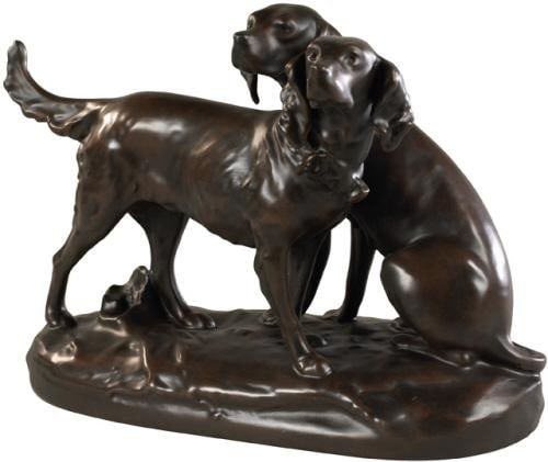 Handcrafted Lodge Style Dog Statue 9.5in Resin Sculpture (1 of 1)