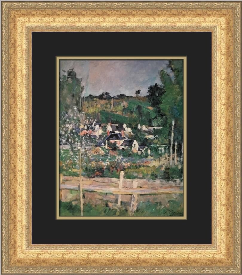 Paul Cezanne View of Auvers-Sur-Oise Custom Framed Art Print: Paul Cezanne View of Auvers-Sur-Oise Custom Framed Art Print This stunning custom framed print features Paul Cezanne's renowned artwork, 'View of Auvers-Sur-Oise.' Measuring 20 in. x 18 in., this piec