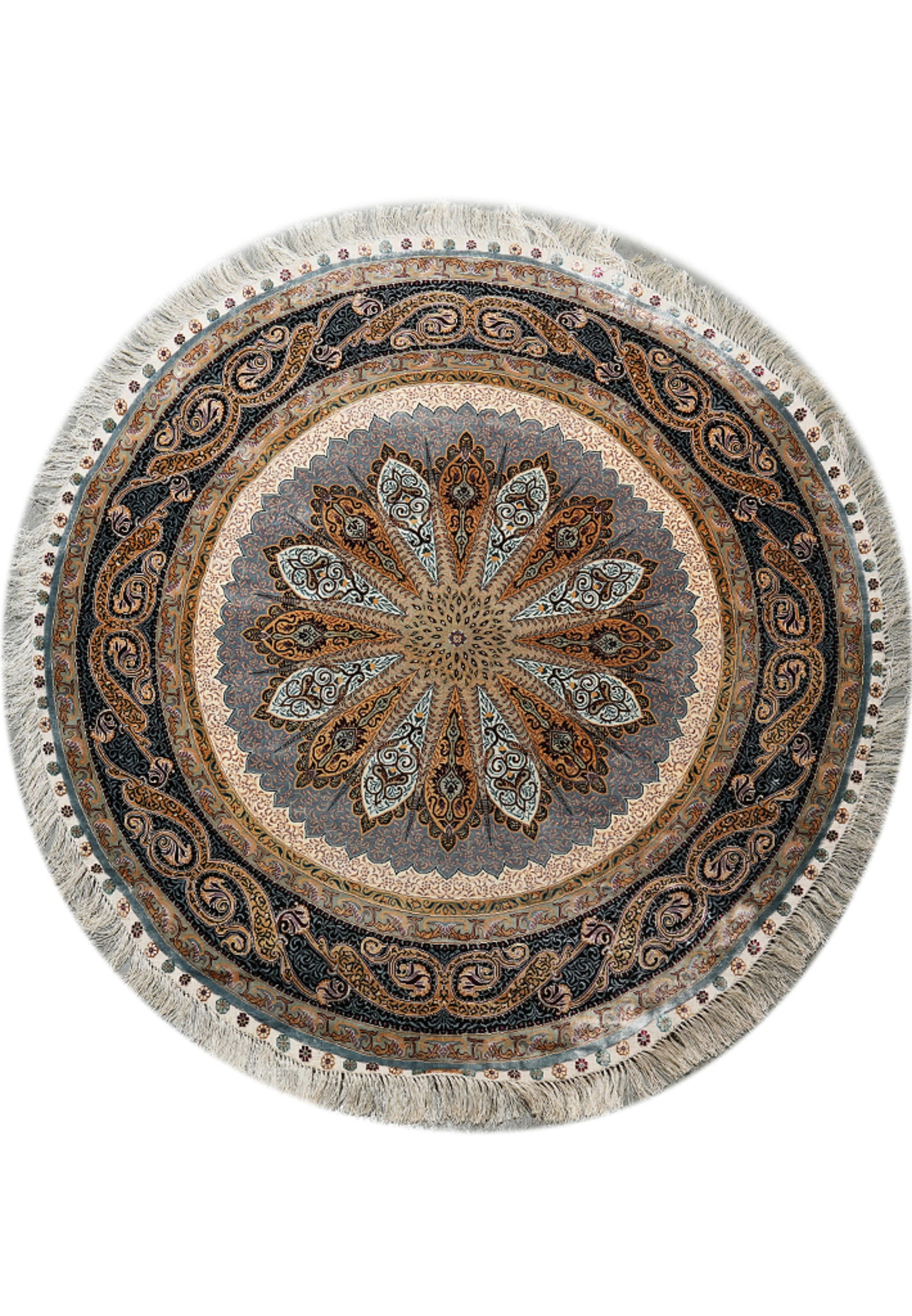 5' Round Handmade Silk Rug Premium Quality (1 of 6)