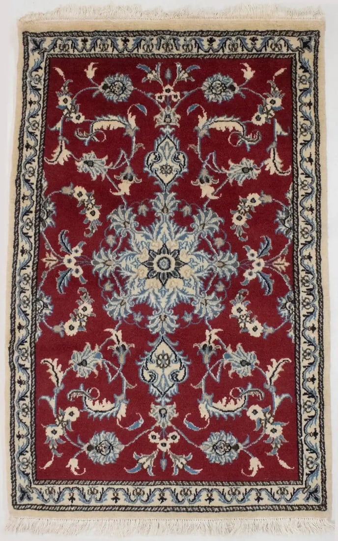 Vintage 3x5 Red Floral Wool Hand-Knotted Area Rug (1 of 13)