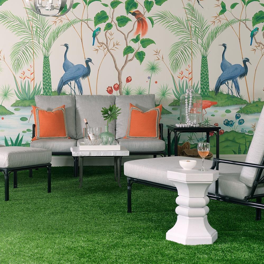 Carlyle Outdoor Rectangular Black Metal Side Table (1 of 1)