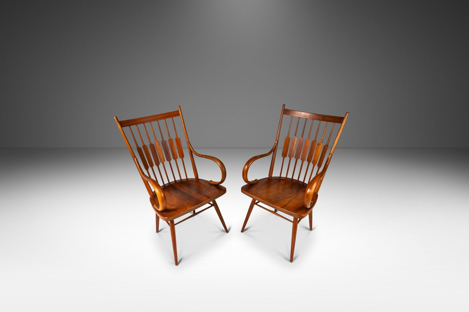 Set of 2 Kipp Stewart Mid-Century Walnut Centennial Chairs for Drexel 1960s (1 of 10)
