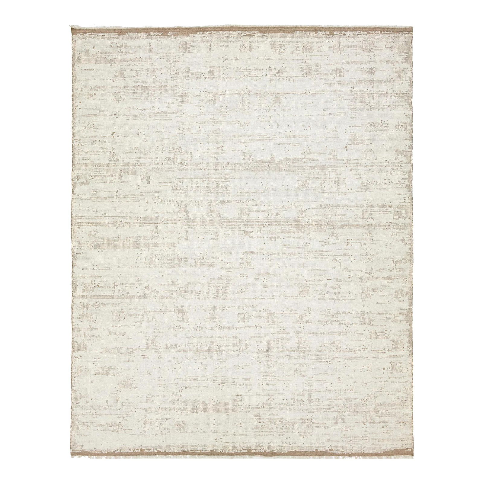 12 x 15 Ivory Wool Kilim Rug Modern Abstract Design: 12 x 15 Ivory Wool Kilim Rug Modern Abstract Design Enhance your space with this stunning 12' x 15' modern flatweave rug, designed with an organic aesthetic that features a light brown and ivory abstr