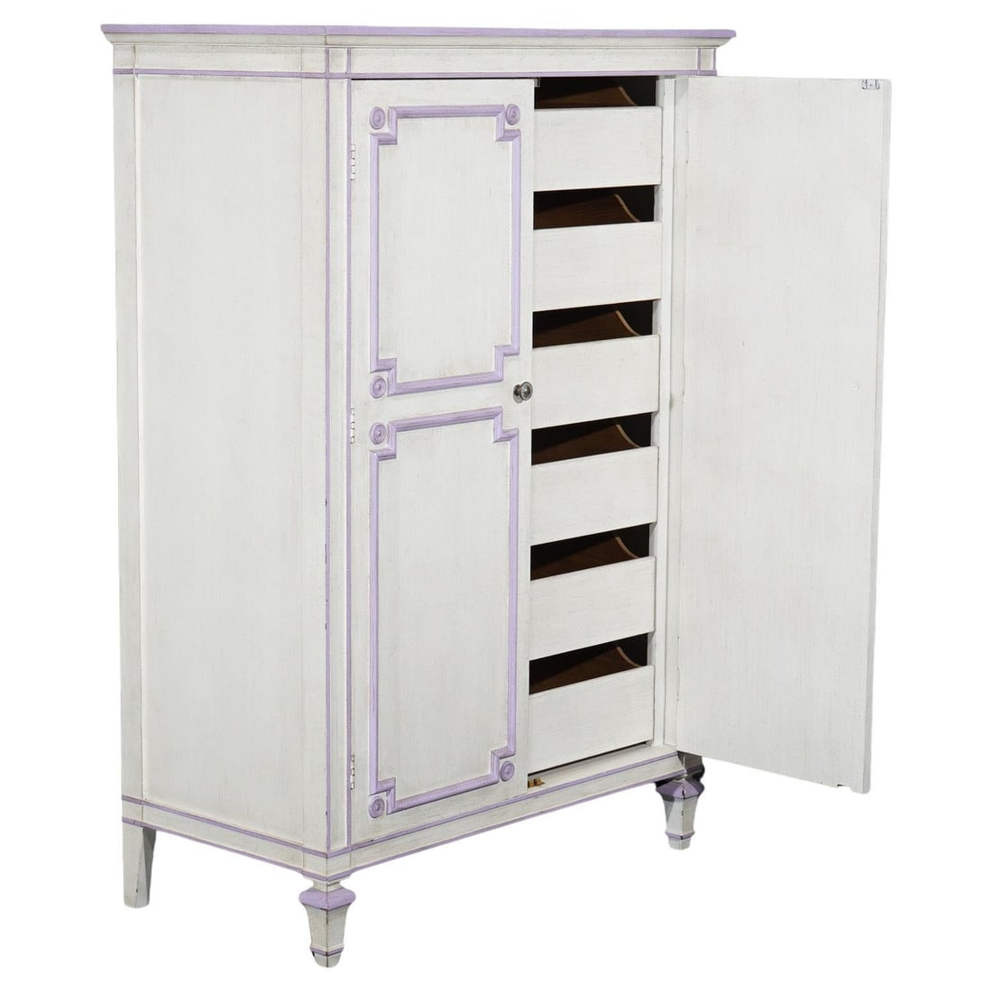 Widdicomb French Provincial Double Door Armoire with Eggplant Accents: Widdicomb French Provincial Double Door Armoire with Eggplant Accents This exquisite French Provincial style armoire showcases a captivating design with elegant eggplant accents. Crafted from wood and
