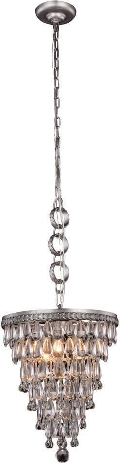 Nordic Antique Style Silver Bowl Chandelier with Royal-Cut Crystal (1 of 1)