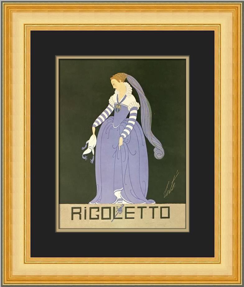 Erte Ganna Walska in Regoletto Art Deco Print Custom Framed (1 of 2)