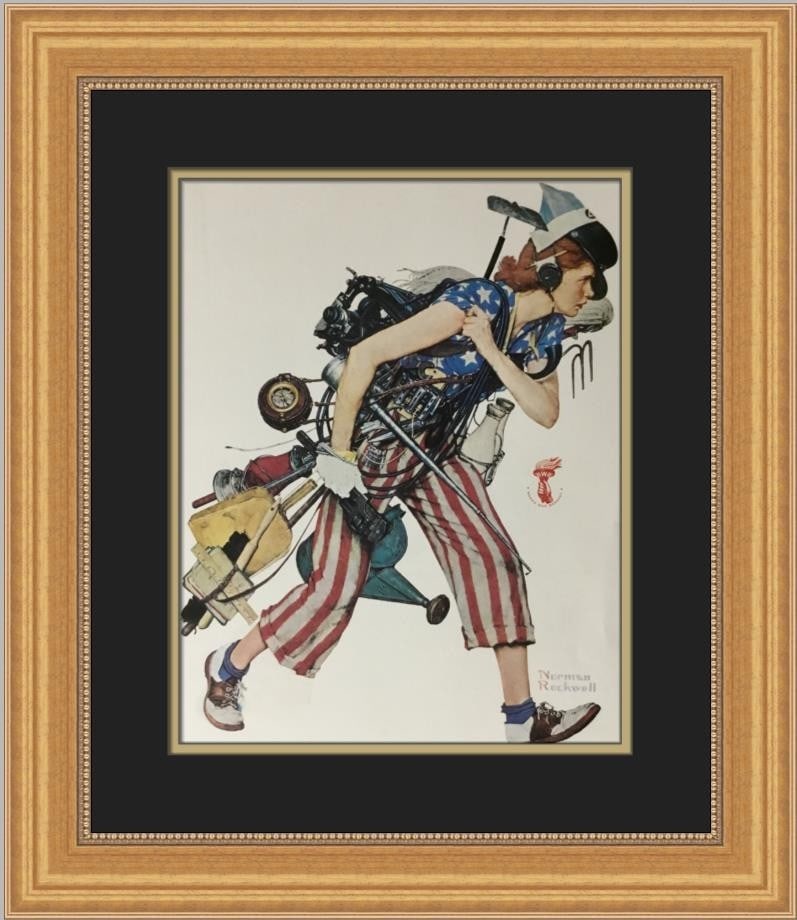 Norman Rockwell Home Front Custom Framed Art Print 1975 (1 of 2)