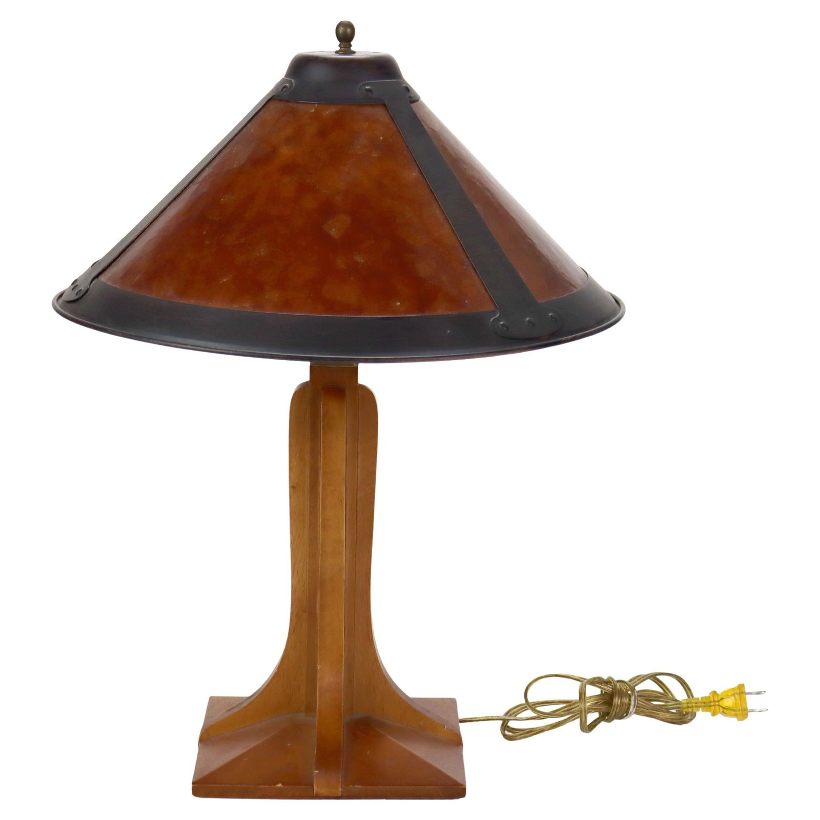 20th Century Arts & Crafts Prairie School Oak Table Lamp (1 of 15)