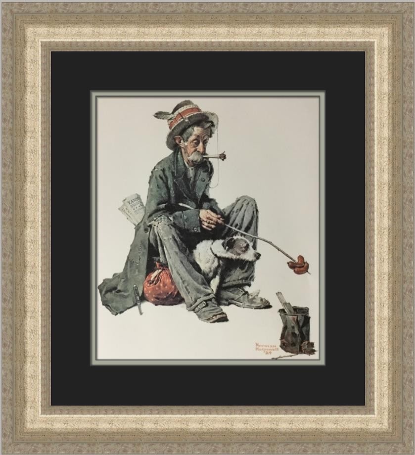 Norman Rockwell Hobo Custom Framed Print 1975 Americana Art (1 of 2)