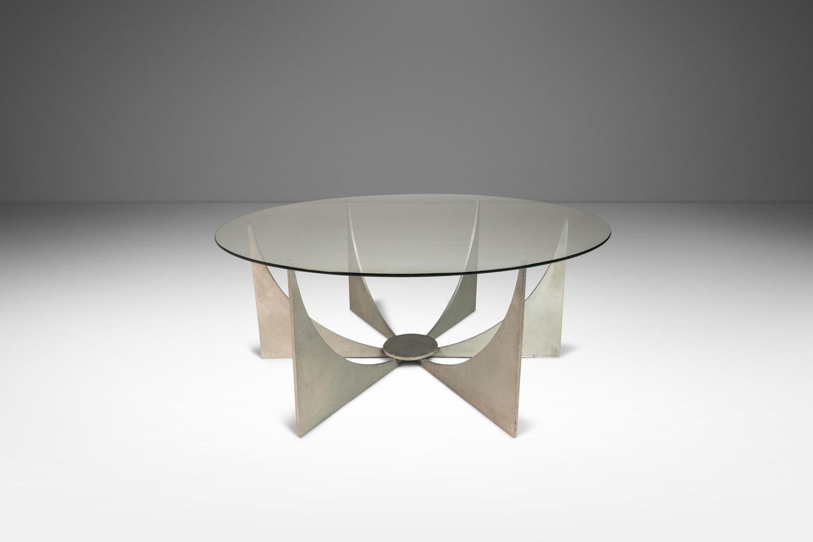 Brutalist Coffee Table by Donald Drumm Aluminum and Glass 1960s Mid-Century Modern (1 of 10)