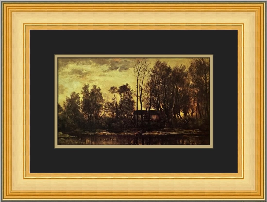 Charles-Francois Daubigny Soleil Couchant Custom Framed Print 14 x 19 (1 of 2)