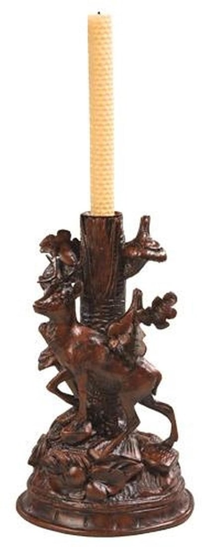 Rustic Lodge Style Deer Candleholder Hand-Cast Hand-Painted (1 of 1)