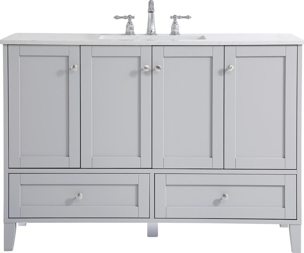 Elegant Lighting Gray Bathroom Vanity with Brushed Nickel Accents: Elegant Lighting Gray Bathroom Vanity with Brushed Nickel Accents This stylish Gray Bathroom Vanity features brushed nickel accents, blending modern sophistication with transitional design. Crafted fr